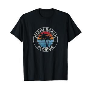Miami Beach Florida Graphic Retro 70S T-Shirt
